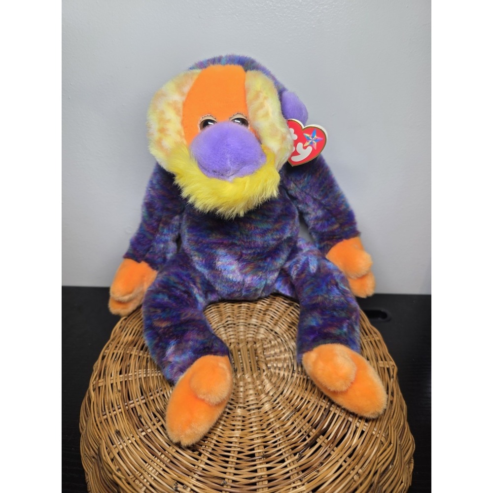 BB25- Ty Beanie Buddy - BANANAS the Orangutan / Monkey 13" Plush Stuffed Toy